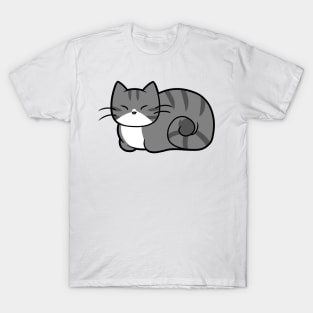 Grey n White Striped Cat T-Shirt